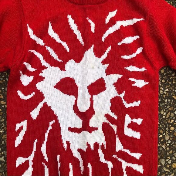 Iconic vintage 1980’s Anne Klein giant Lion Head long sweater Mint Condition - Picture 3 of 5